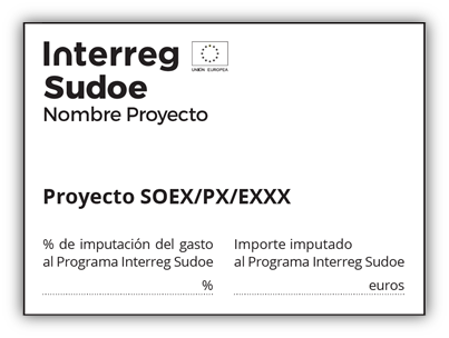 modelo de sello responde a la norma del programa Interreg Sudoe definida en la ficha 8.0 de la guía Sudoe