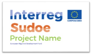 Opción 1: El logotipo del proyecto se apoya en el logotipo del Programa Interreg Sudoe