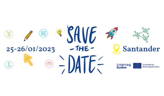 Save the date! Lanzamiento del programa SUDOE 2021-2027 los días 25 y 26 de enero de 2023 en Santander